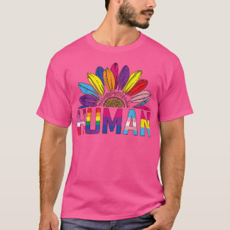 HUMAN Sunflower LGBT Flag Gay Pride Month Proud LG T Shirt