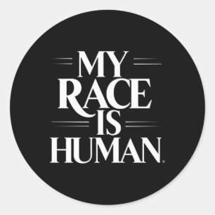 Human Tävling Sticker1 Runt Klistermärke
