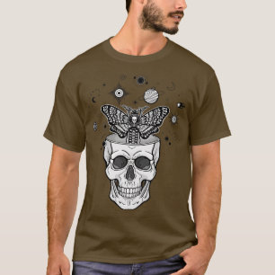 Humana skallmage Död kosmsymboler för huvud T Shirt