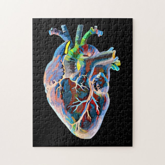 Humanatomisk biologi Heart Original Abstrakt Art Pussel (Vertikal)