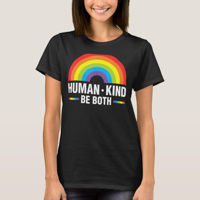 Humanbruk Både HBT-Pridets Lesbisk Rainbow Ally C T Shirt (Framsida)