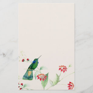 Humande fåglar Blommor Blommigt vilda djur Brevpapper