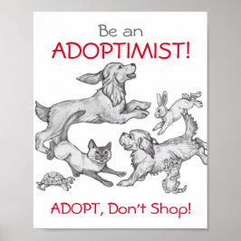 Humane Ed Pet Hund Cat Teckning Poster