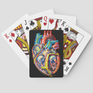 humanhjärtats biologi anatomi abstrakt konst casinokort
