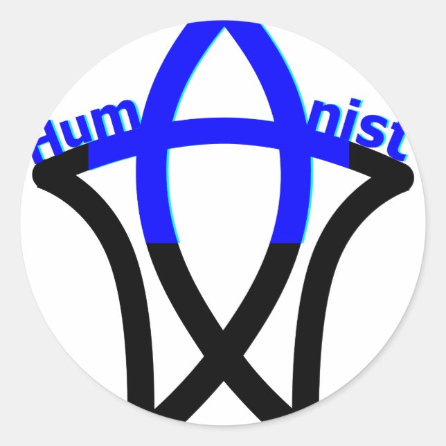 Humanist symbol runt klistermärke (Framsida)