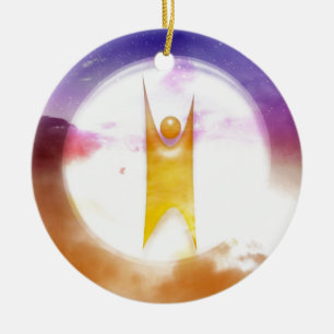 Humanistisk symbol julgransprydnad keramik