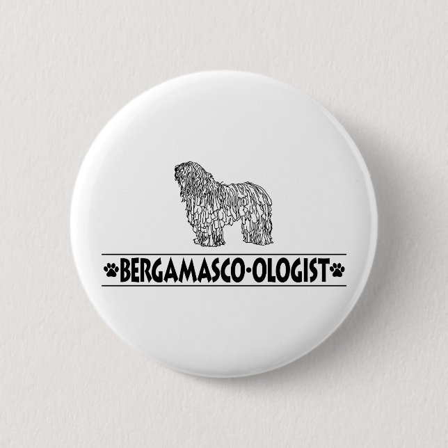 Humanitär Bergamasco-Hund Knapp (Framsida)