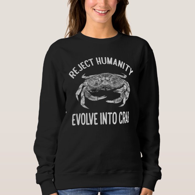 Humanity Evolve Into Crab  Quote Vintage T Shirt (Framsida)