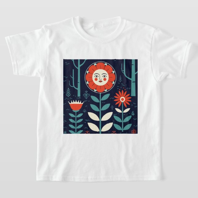 Humanized flowers t shirt (Laydown)
