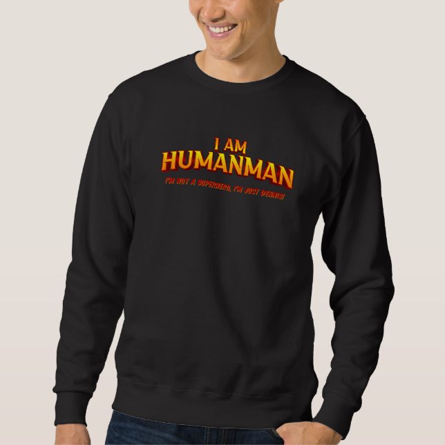 Humanman Gag Superhjälte Birthday för Dennis Lång Ärmad Tröja (Framsida)