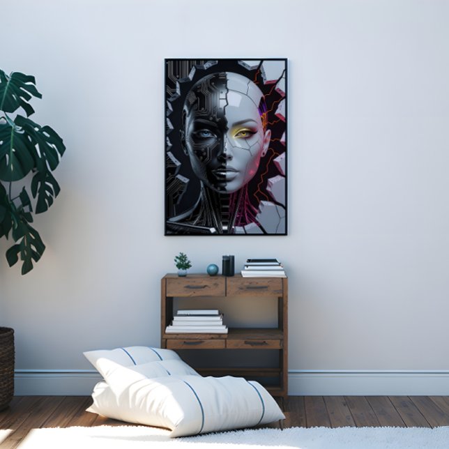 Humanoid artificiell intelligens canvastryck (Humanoid Artificial Intelligence Canvas Print)