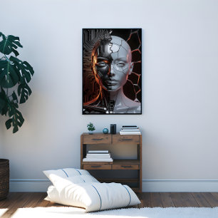 Humanoid artificiell intelligens canvastryck