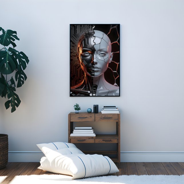 Humanoid artificiell intelligens canvastryck (Humanoid Artificial Intelligence Canvas Print)