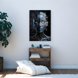 Humanoid artificiell intelligens canvastryck