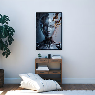 Humanoid artificiell intelligens canvastryck