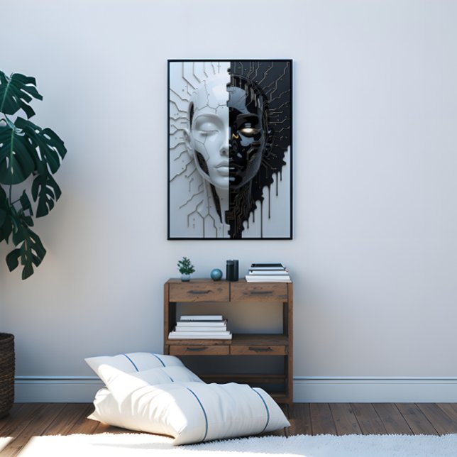 Humanoid artificiell intelligens canvastryck (Humanoid Artificial Intelligence Canvas Print)
