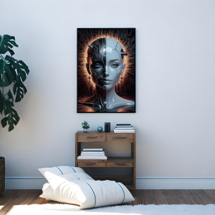 Humanoid artificiell intelligens canvastryck