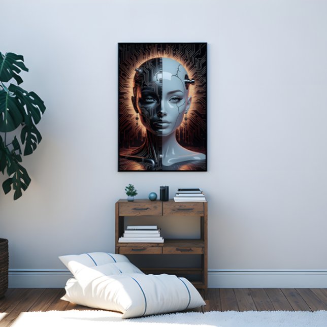 Humanoid artificiell intelligens canvastryck (Humanoid Artificial Intelligence Canvas Print)