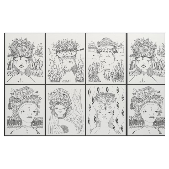 Humanoider i Headdress  Tyg (Fat Quarter)