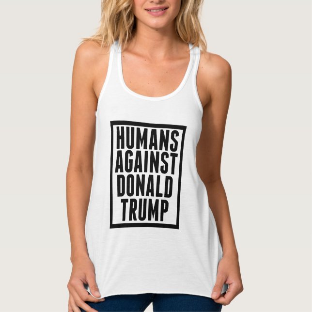 Humans Against Donald Trump Linne Med Racerback (Framsida)