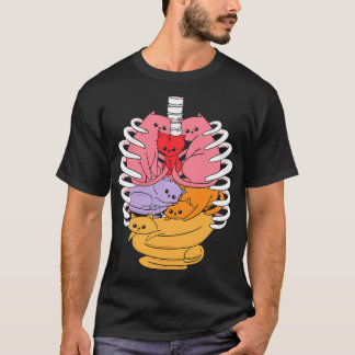 Humant anatomi Inspired Cat Organs Relaterat revbe T Shirt