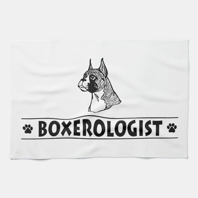 Humant BOXER-Hund Kökshandduk (Horisontell)