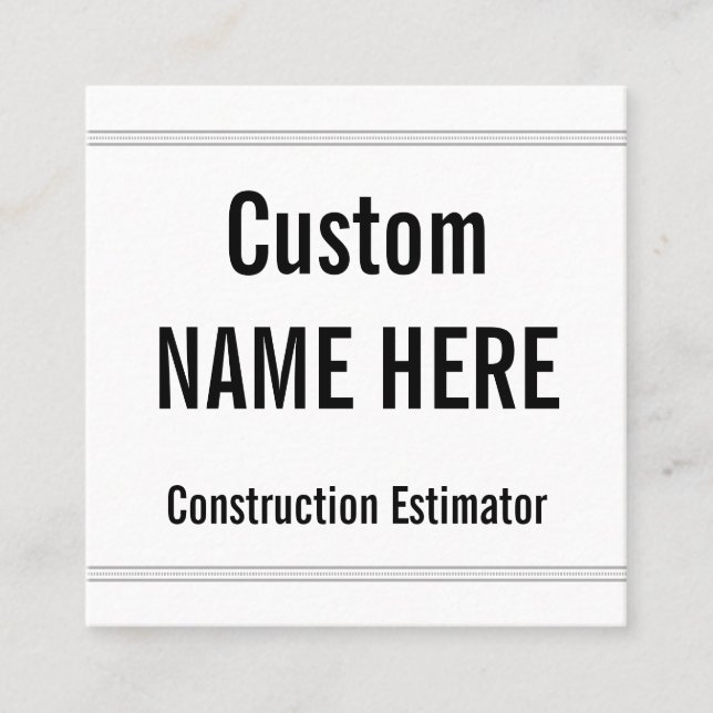 Humant, byggestimatorprofilkort fyrkantigt visitkort (Framsida)