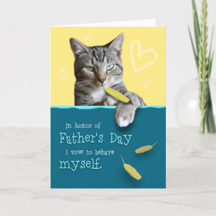 Humant Fars dag-kort med Naughty Cat Kort