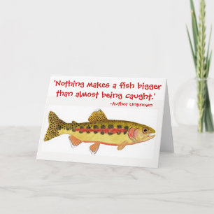 Humant fiskecitat med Trout Artwork Kort