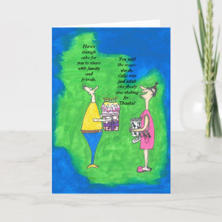 Humant födelsedagskort Dam med ankare i fickan Kort