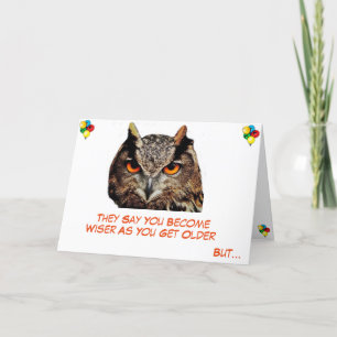 Humant "gammalt men Wiser"-födelsedagskort Kort