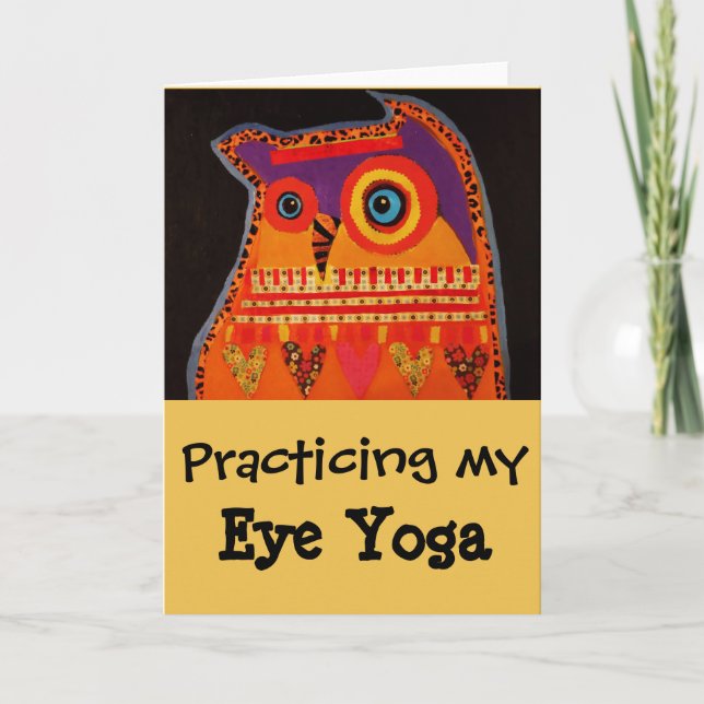 Humant hälsningskort med Coola Uggla Kort (Framsida)