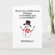 Humant julkort, Snögubbe-design