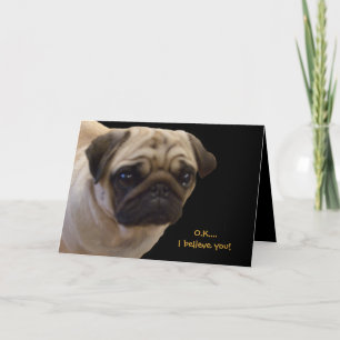 Humant Pug Birthday Card Kort