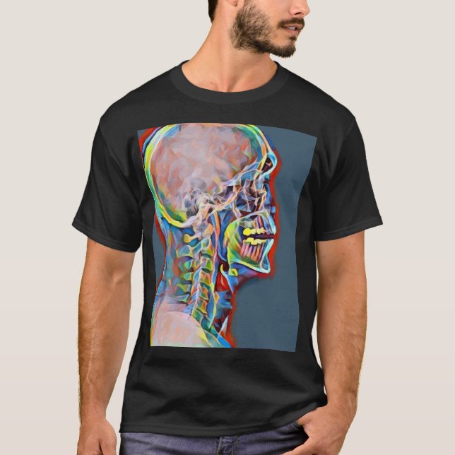 Humant Skeleton Skull Abstrakt Anatomy Original Ar T Shirt (Framsida)