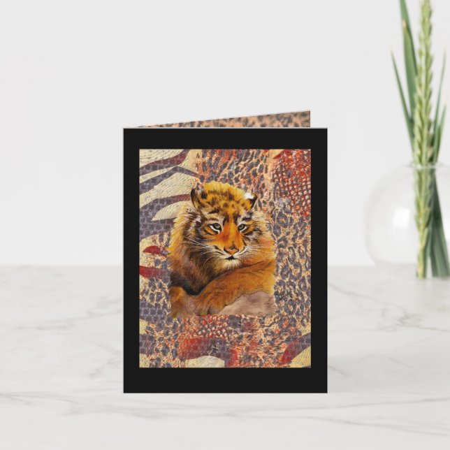 Humant tiger Unge-födelsedagskort Kort (Framsida)