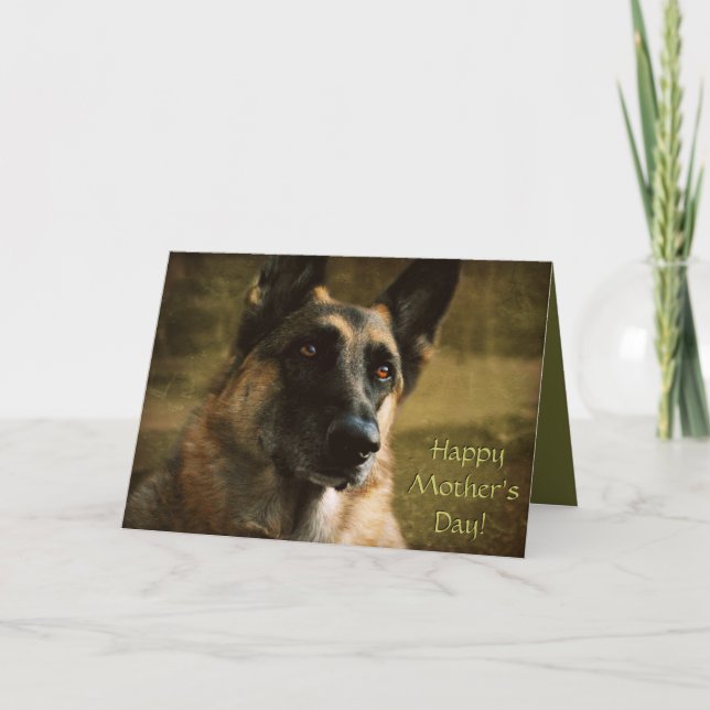 Humant tyskt Shepherd Mors dag Card Kort (Framsida)