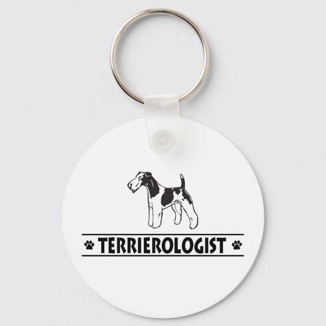 Humant Wirehsted Fox Terrier Nyckelring (Framsida)