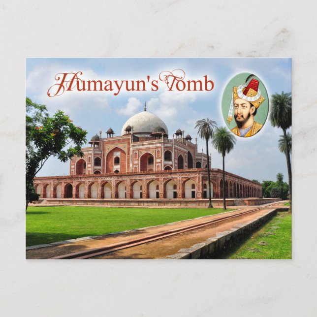 Humayuns Grav i Delhi, Indien Vykort (Framsida)