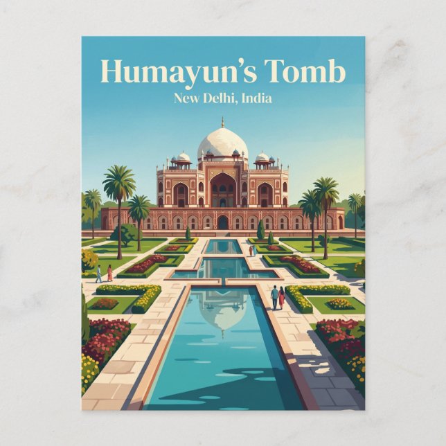 Humayuns grav India Vykort (Framsida)