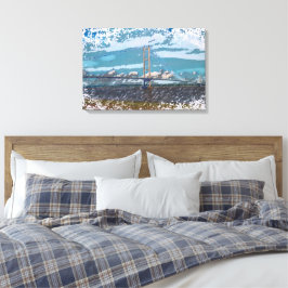 Humber Bridge Impressionistiskt Landskap Canvastryck