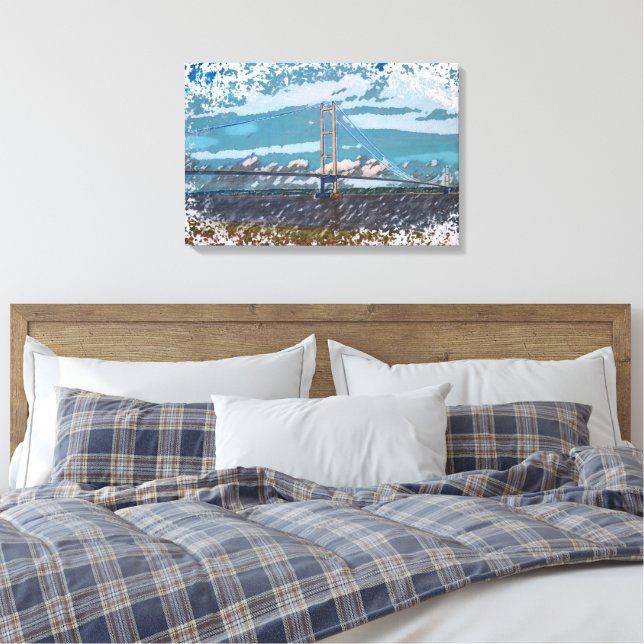 Humber Bridge Impressionistiskt Landskap Canvastryck (Insitu (sovrum))
