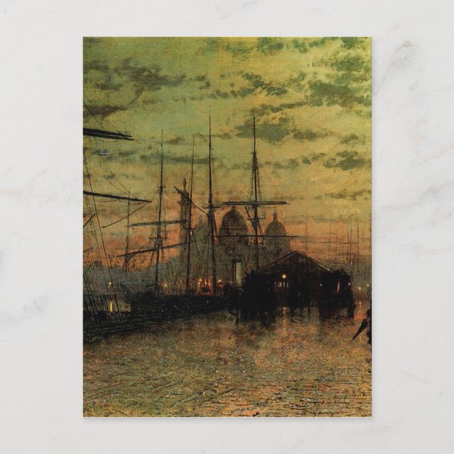 Humber Docks, Hull av John Atkinson Grimshaw Vykort (Framsida)
