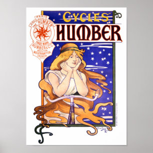 Humbercykler 1890s Vintage Advertising Poster