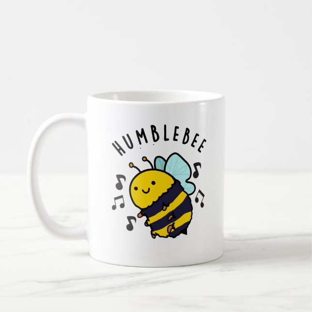 Humble Bee Funny Bumblebee Pun Kaffemugg (Vänster)