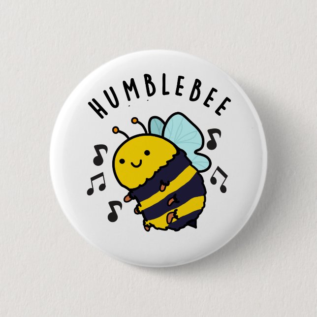 Humble Bee Funny Bumblebee Pun Knapp (Framsida)