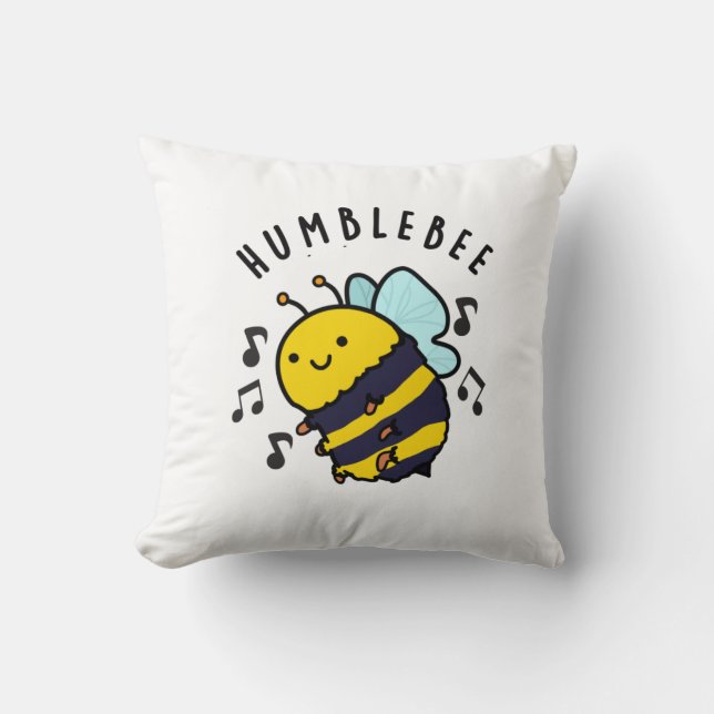 Humble Bee Funny Bumblebee Pun Kudde (Framsida)