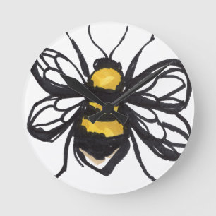 Humble Bumblebee Clock Rund Klocka