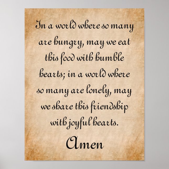 Humble Hearts Mealtime Prayer Poster (Framsidan)