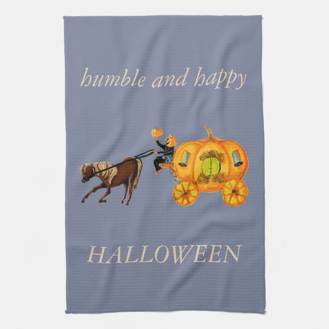 Humble Horse Pumpkin Carriage Halloween towel Kökshandduk (Vertikal)